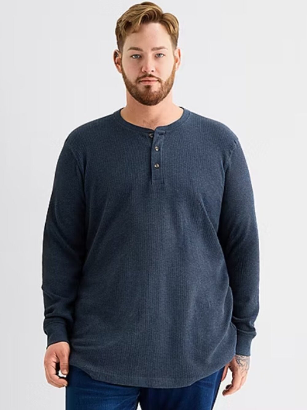 Men's long sleeve henley navy